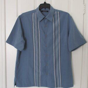 Axist Mens S/S Blue Retro Hawaiian Casual Bowling Shirt NWOT - Size Large